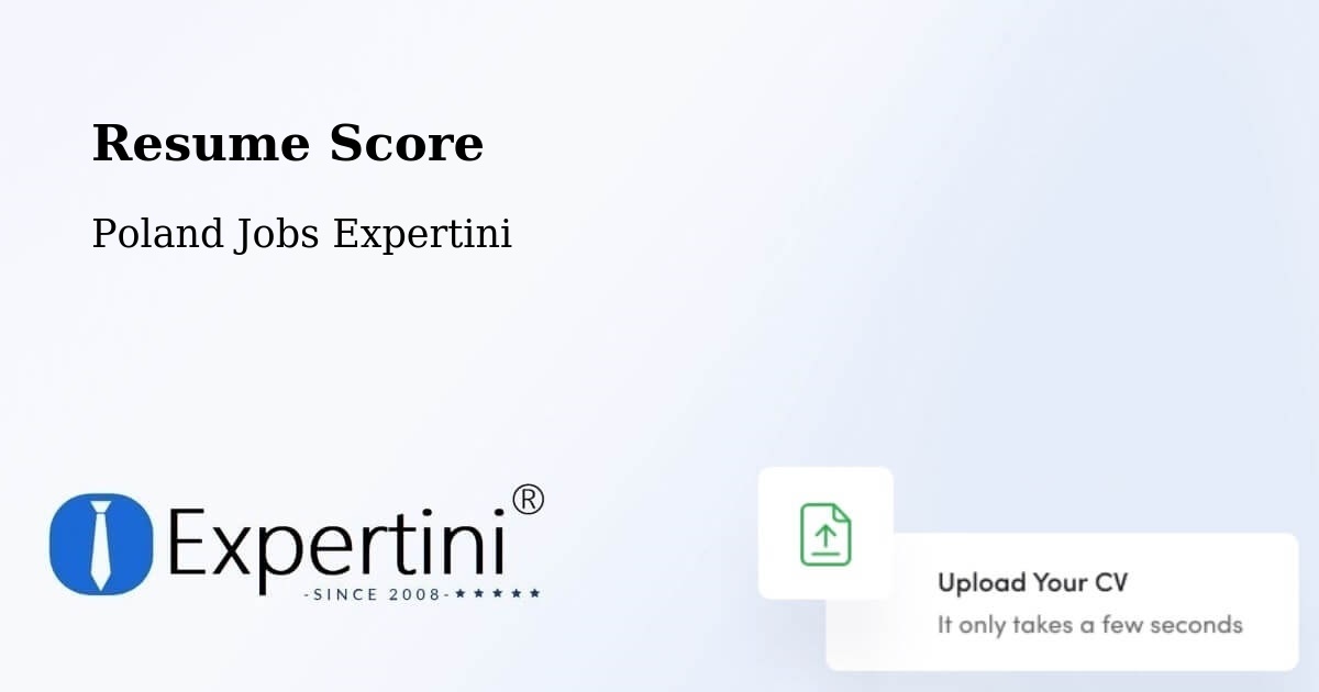 Resume Score & Job Description Match Tool – Górno - Poland Jobs Expertini